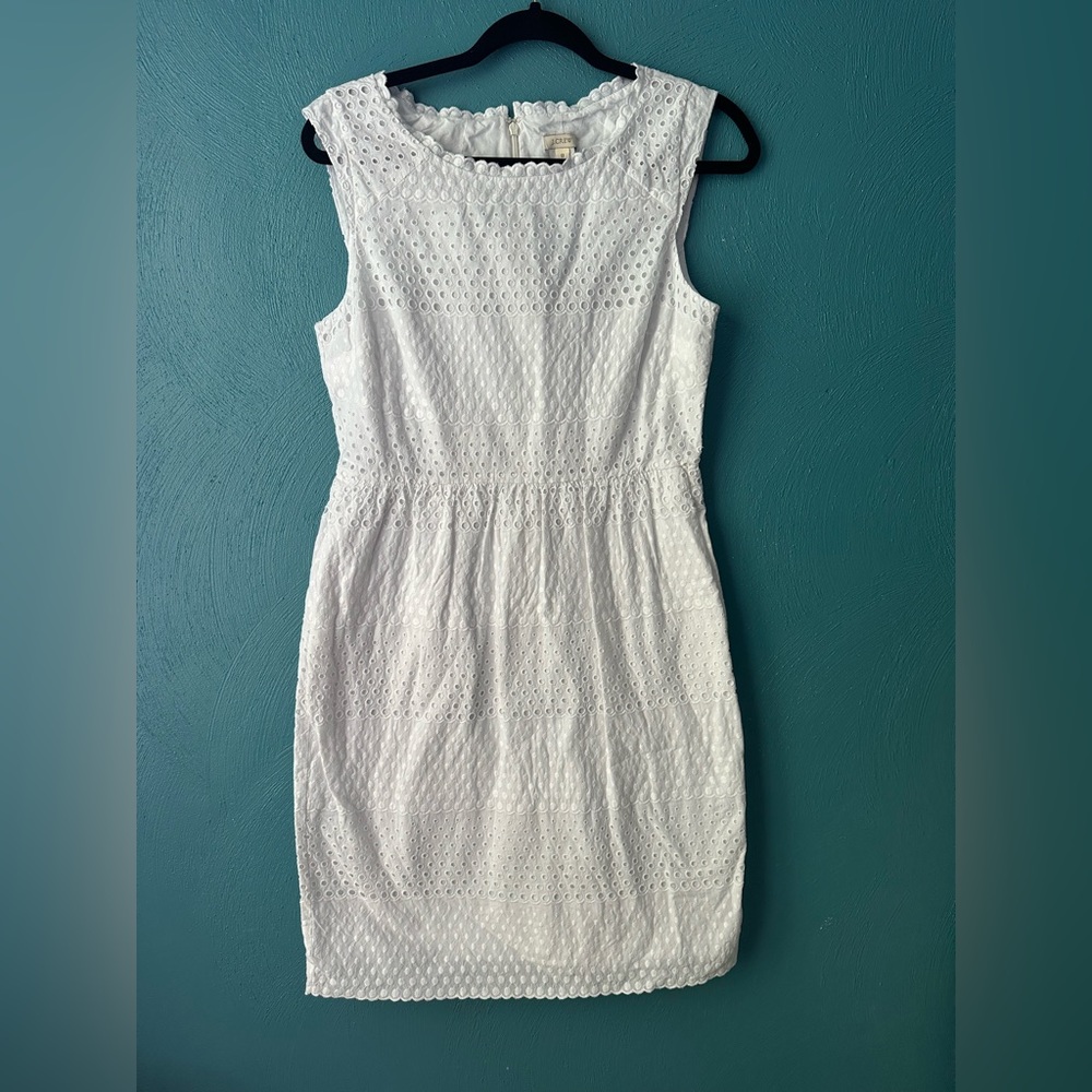 J. Crew Factory white eyelet dress size 8